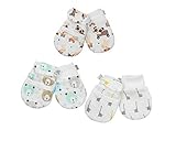Darlyng & Co.'s Anti-Scratch Newborn Baby Mittens (0-6 months) 3 pairs (Blue- Boy)