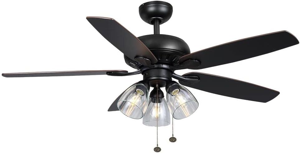 Hampton Bay Rockport 52 in. Led Matte Black Ceiling Fan