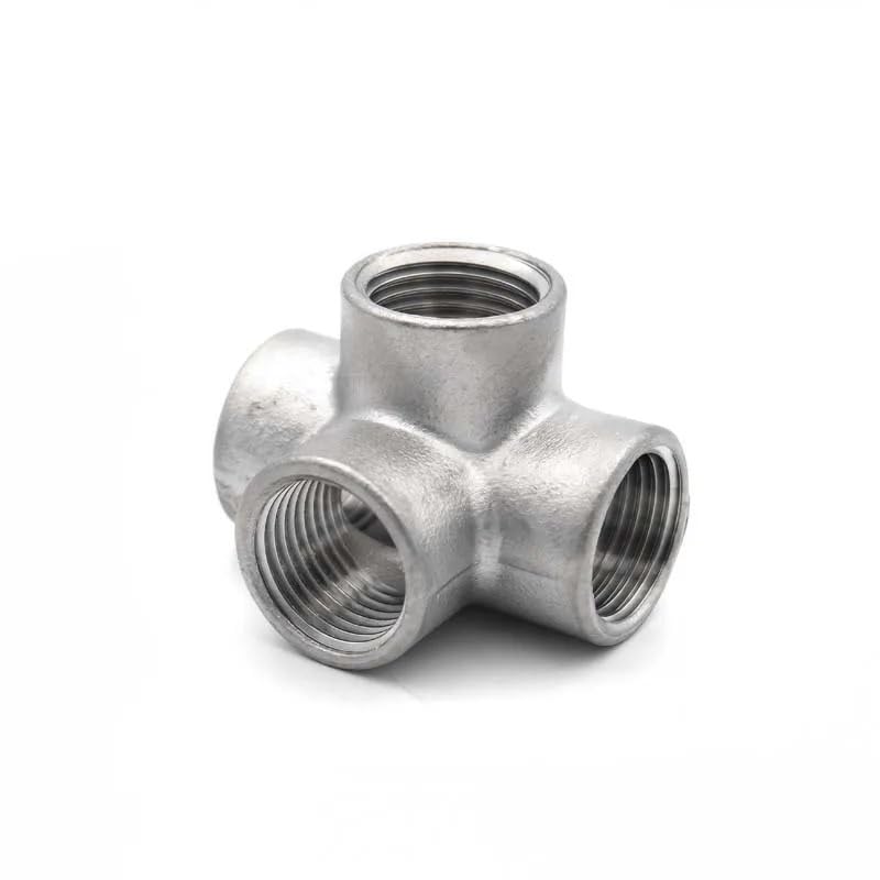 Conector de acero inoxidable 304 de 4 vías con rosca precisa BSP 1/4" 5