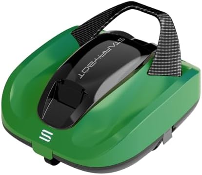 STARRYBOT Cordless Robotic Pool Cleaner with Dual high-Efficiency Motors Delivers Strong Suction, Smart Self-Parking,Smart LED Indicator,Pool Vacuum for Above-Ground Flat Pool up to 900 Sq.ft(Gray)