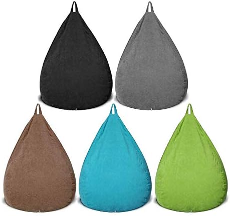 Miniatura 8 de Funda para puf solo sin relleno, funda de puf de pana, almacenamiento de puf de animales de peluche, suave, lavable, resistente, con cremallera, puf