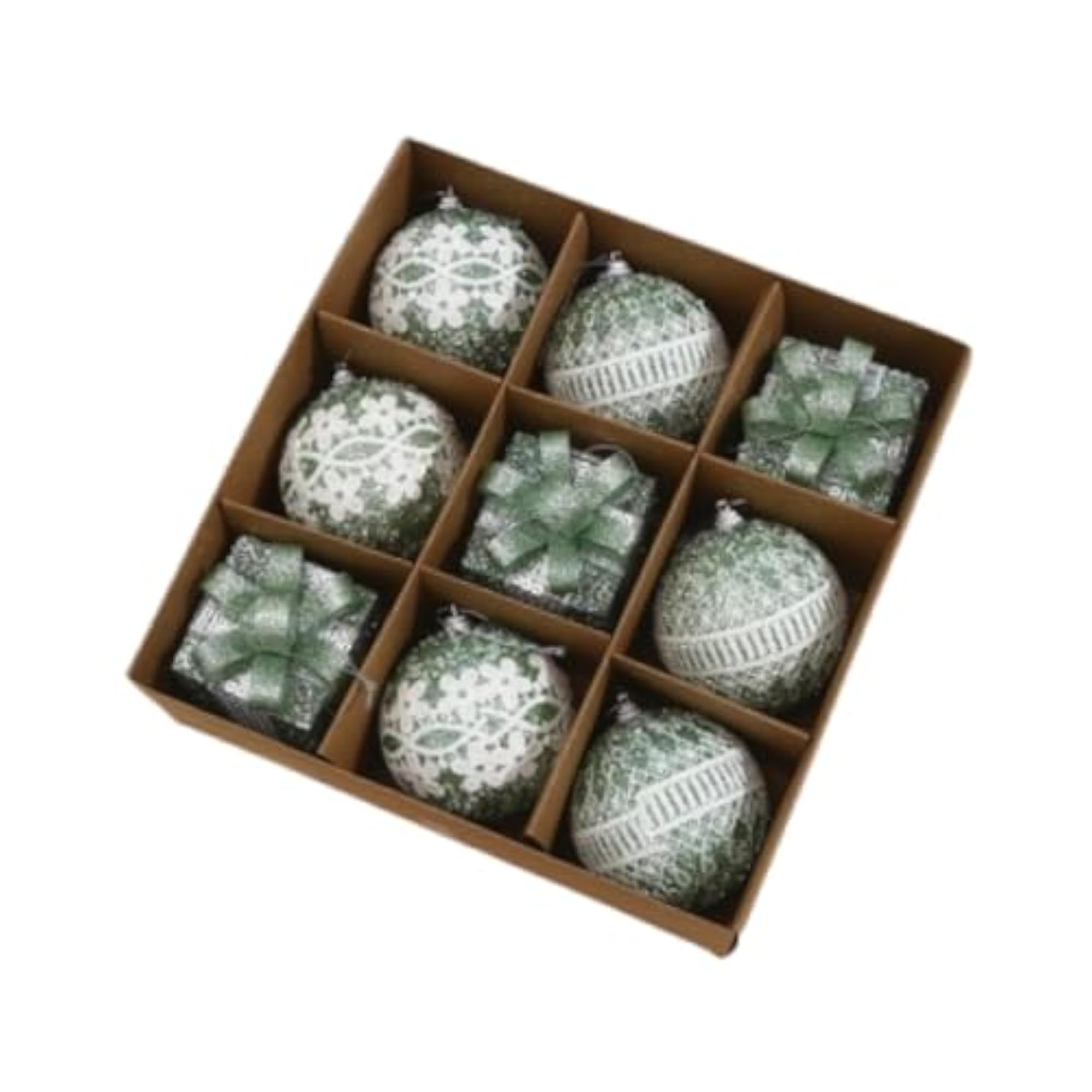 9 Pieces Christmas Ball Baubles Hanging Pendants