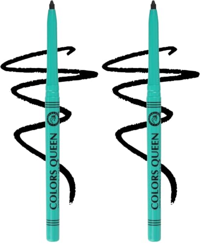 Image of Colors Queen Bold Eyes Auto Kohl Kajal - Black, 0.35g | 36 Hours Long Lasting with Smooth One Swipe Application | Transfer-Proof | 2X Blacker | Smudge Proof & Waterproof Kajal for Women Enriched with Vitamin E