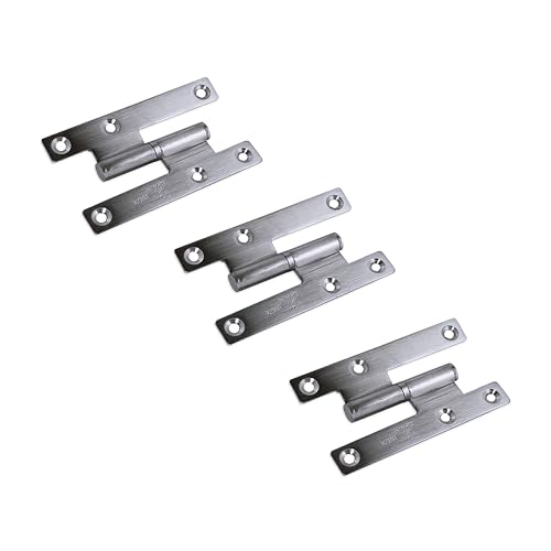 M.PASCUAL - Pernios de Acero Inoxidable 95 x 52 mm – Mano Izquierda – 3 Unidades