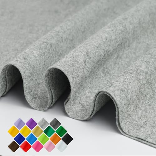 Image of 36 inch Wide Soft Felt Fabric by the Yard, 1.6mm Thick Durable & Flexible Craft Felt for Sewing, DIY Arts, Crafts and Decorations (Light Gray, 1Y)