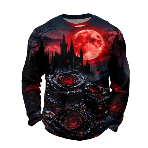 RALUEMID Halloween Shirts for Men Long Sleeve Plus Size Halloween Costumes