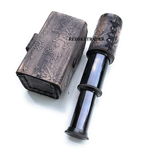 6" Brass Handheld Telescope Nautical Pirate Spyglass With Box Decorative Telescope #TOP1