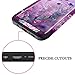 LONTECT for Galaxy S8 Case 3 in 1 Shockproof Heavy Duty Rugged Hybrid Sturdy High Impact Protective Cover Girls Women Case for Samsung Galaxy S8, Purple Flower/Black