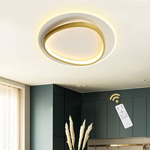 LED Ceiling Lights Kitchen Lights Ceiling Dimmable 46W Modern Flush Mount Ceiling Lighting with Remote Control Light Fittings Ceiling for Living Room Bedroom Kitchen Gold and White