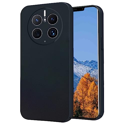 Kainevy Phone Case for Huawei Mate 50 Pro Slim Rugged Hard for Women Men Cover Aesthetic Luxury Minimalist Lightweight Solid Color Anti-Scratch Shockproof Protective Case (Black)