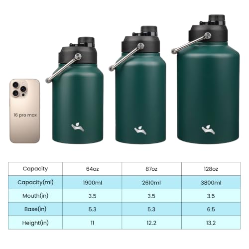 Image of Konokyo 87 oz Insulated Stainless Steel Water Bottle Jug with Handle
