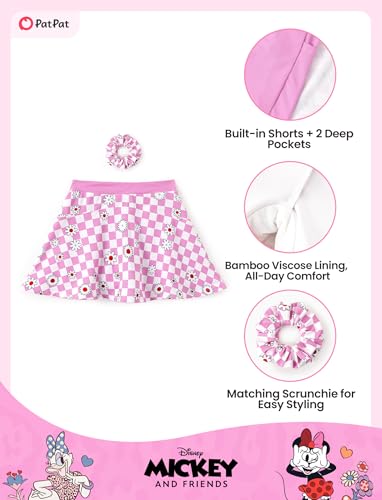 Image of Disney Stitch丨Frozen丨Princess丨Minnie Mouse Girls Skirts Inner Pocket Shorts + Scrunchie Athletic Golf Tennis Skorts 2-9Y