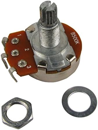 Musiclily Metric Full Size 18mm Split Shaft Pots B500K Guitar Potentiometers (2 Pieces)