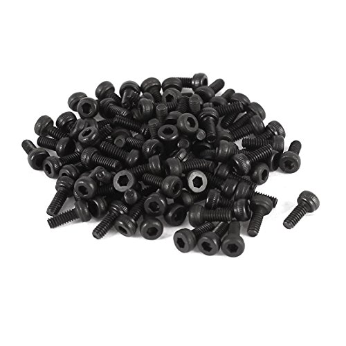 uxcell 100 Pcs 12.9 Steel Alloy Countersunk Hex Socket Knurled Pan Head Bolt Screw M2x5