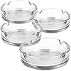 com-four® 4x asbak van glas – heldere glazen asbak voor sigaretten – asbak voor privé en gastronomie (004 stuks – Ø 11 cm x 3,8 cm)