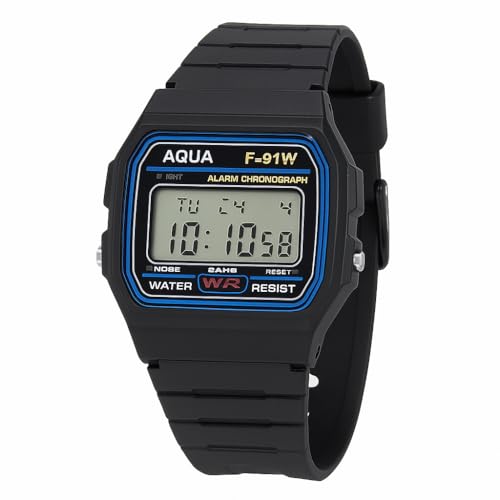 Relógio De Pulso Digital Vintage Pequeno Preto Básico Militar A Prova D'agua Unissex