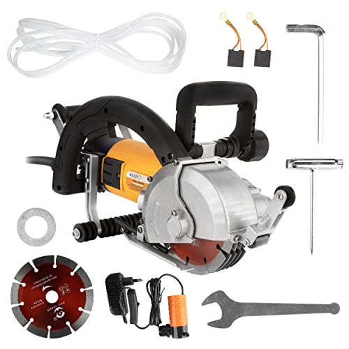 Rainureuse WABROTECH - 5000 W - Fraise à fente 6500 tr/min - Profondeur de fente maximale : 38 mm - Largeur : 42 mm - Pour brique, béton, marbre, etc. - Avec 5 disques diamantés Cover