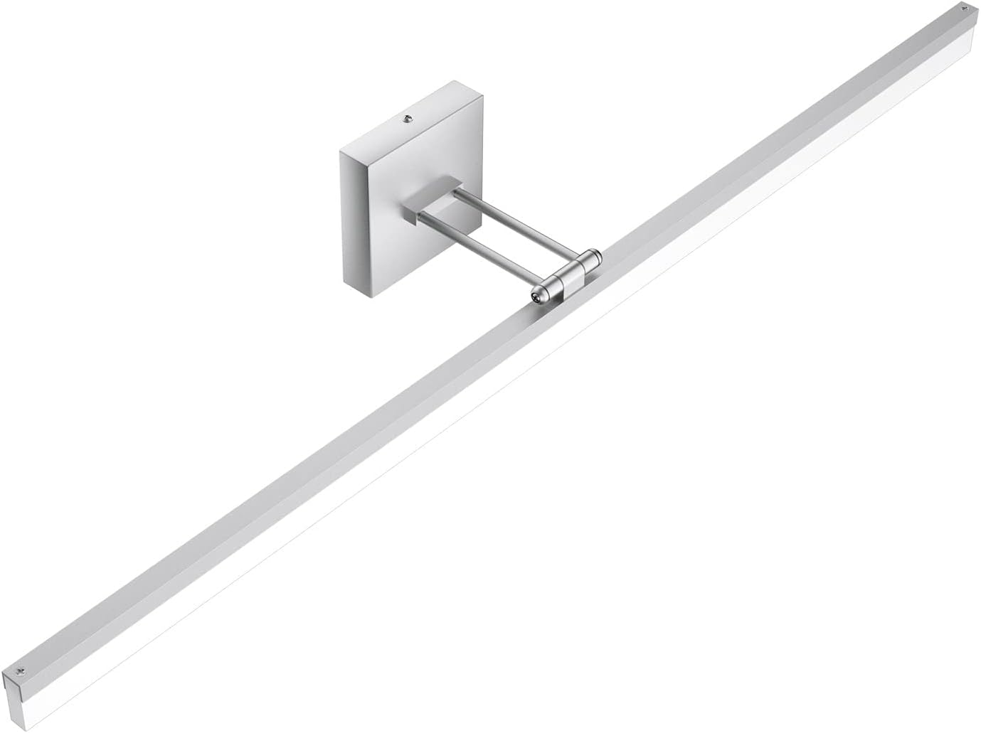 Ralbay 40" Silver Bathroom Vanity Light 24W Adjustable Silver Vanity Lighting Modern LED Bathroom Vanity Light Fixtures Over Mirror (6000K Cool White Light) Silver 40 inch