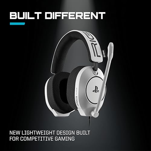 RIG R5 Spear PRO HS Wired Gaming Headset Officially Licensed for PlayStation, PS5, PS4, PC - 40mm Graphene Drivers, Tempest 3D Audio, Flip-to-Mute Mic, Memory Foam Cushions, 3.5mm -White by RIG - Used condition - Image 6