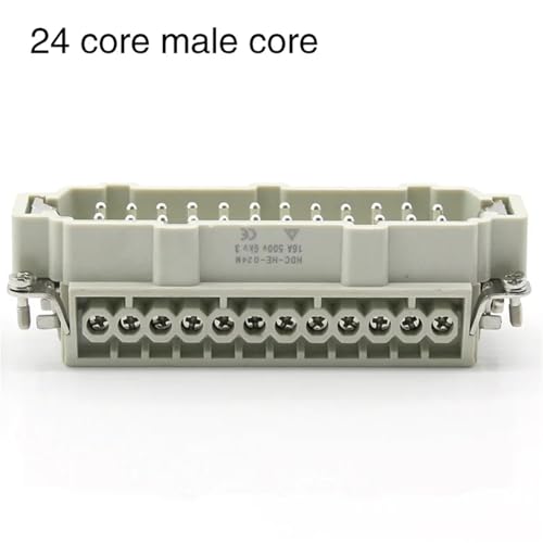Conector Rectangular 24 male core 16A 500V 1 pieza miniatura 2