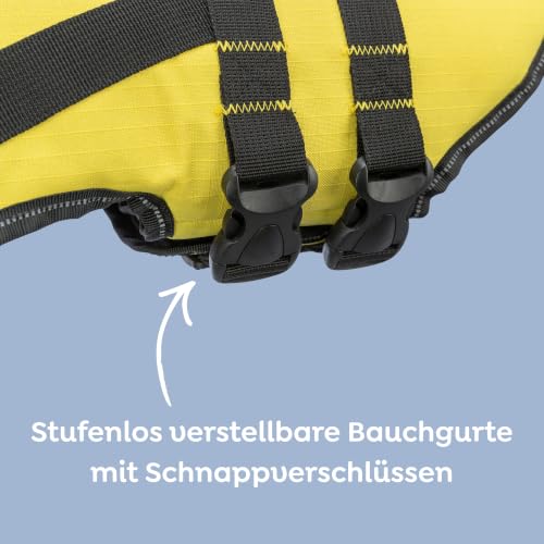 TRIXIE Hunde-Schwimmweste Gr. M, 45 cm, bis 30 kg – Neongelb