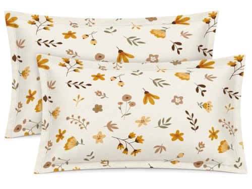 Image of Trance Home Linen 180 TC 100% Cotton Printed Pillow Covers | Pillow Cases | Set of 2 Piece Pillow Covers only |Standard Size (18 X 28 inch, Soloce Yellow)