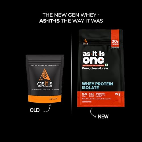 Image of AS-IT-IS ONE Whey Protein Isolate - 2kg Unflavoured, 30g Protein per Serve. Pure, Clean & Raw, No Amino Spiking