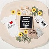 Picture of 11 Pcs Pregnancy Announcement Set, Baby Reveal Ideas Include Felt Letter Board Sonogram Picture Frame Baby Bodysuit Bear Booties for Pregnancy Announcement Photo Props Coming Soon Baby Announcement