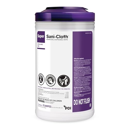 Super Sani-Cloth Surface Disinfectant Cleaner Wipe Canister Alcohol Scent 450 Ct P86984