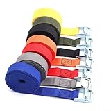 Correa de amarre con hebilla de leva de nailon de 2 m de liberación rápida para asegurar equipaje de carga, motocicleta y aparatos de mudanza, correa de poliéster fuerte, capacidad de 250 libras