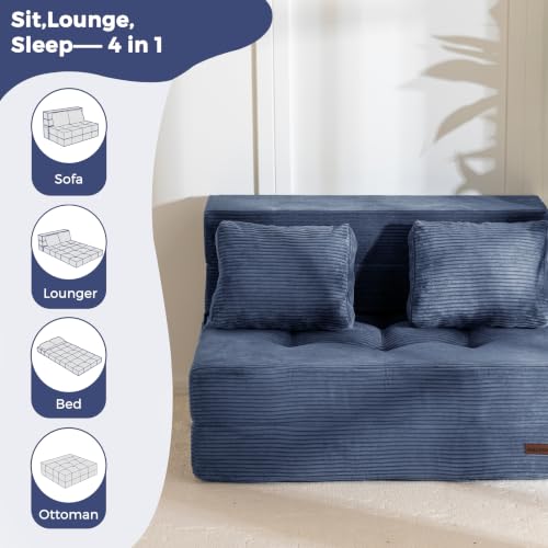 Image of MAXYOYO Convertible Sofa Bed, Fold Out Sofa Couch with Pillow for Adults