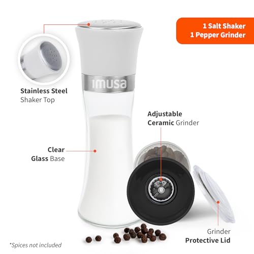 Image of IMUSA Salt Shaker and Pepper Grinder Set, 2-Pack, Manual