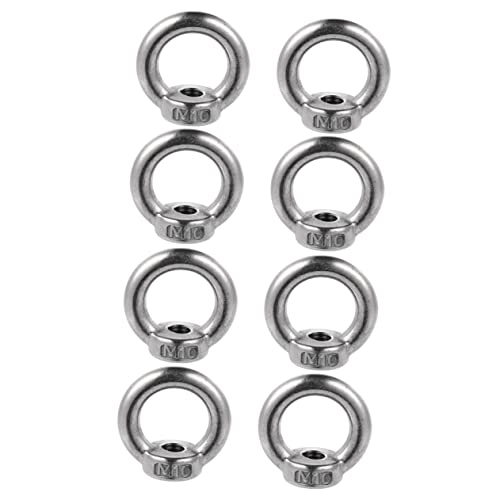 CLISPEED 8 Pezzi Dado ad Anello in Inossidabile Occhielli Resistenti per Sollevamento e Fissaggio Superficie Liscia per Decorazioni e Uso