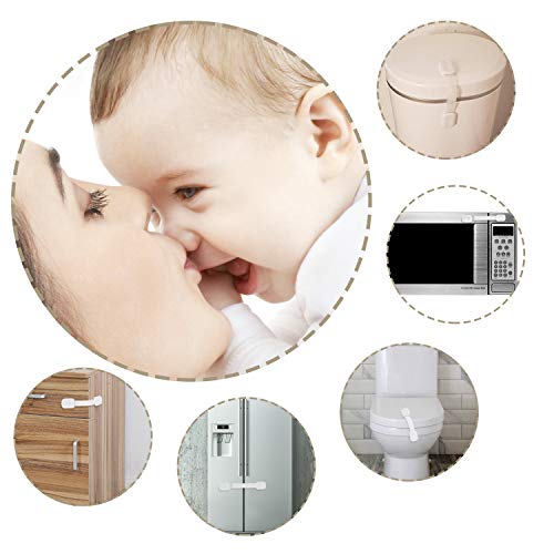 Goodv 10 Pack) Baby Proofing Latches To Drawer Door Fridge Oven Toilet Seat Kitchen Cupboard Appliance Trash Can With 3M Adhesive - Adjustable Strap No Drill No Tool thumb #7