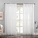 White Pinch Pleated Window Sheer Curtains 96 Inches Long 2 Panels,Allow Light Come in and Offer Enough Privacy Sheer Window Panels Drapes, 52