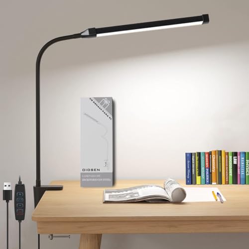 Consejos para Comprar Lamparas de Escritorio Walmart que Puedes Comprar On-line. 43 OIOSEN LED Lámpara de escritorio con pinza, largo cuello de cisne flexible de metal USB Lámparas de mesa, 3 modos de brillo 10, clip de luces para la oficina en casa cuidado de...