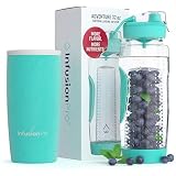 Infusion Pro 32 oz Large Fruit Infuser Water Bottle with Insulated Sleeve & 50 Recipe Fruit Infusion Water eBook : Bottom Loading, for More Flavor : Unique Gift Idea for Women