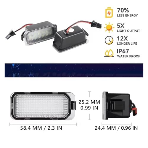 Luces matrícula LED para Jaguar XJ X351 y XF X250 bombillas traseras blancas sin error Canbus 6