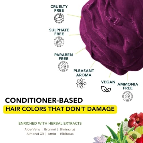 Image of Paradyes Semi-permanent Bekaraar Burgundy DIY Conditioner Based Hair Colour 120 gm and Lighten Up! Bleach Pack 30 Vol. for all Hair Types