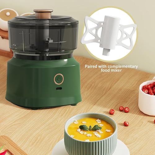 Procesador de alimentos picador de verduras, picador de ajo inalámbrico recargable por USB, 350 ml, triturador de alimentos portátil para el hogar
