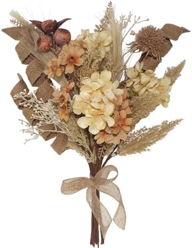 18Pcs Boho Faux Winter Fall Dried Pampas Grass Silk Hydrangea Flo...