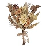 BINFEN 18Pcs Boho Faux Winter Fall Dried Pampas Grass Silk Hydrangea Flowers Bouquets Fall Decor, Fake Autumn Thanksgiving Harvest Stems Fall Picks Branches Floral Arrangements for Vase 18'