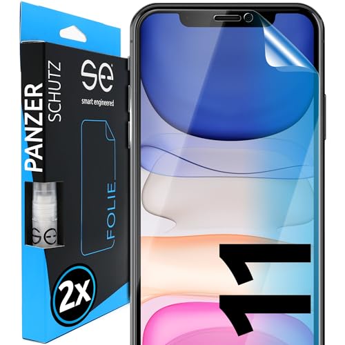2x se® Protector 3D Transparente para Apple iPhone 11, Autorreparable, Compatible con Huellas y FaceID, Instalación sin Burbujas, Ultranítido, Resistente a Golpes y Arañazos, Matériau TPU