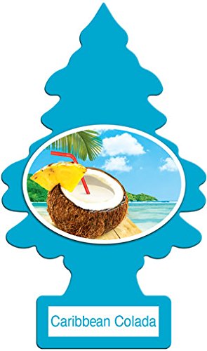 LITTLE TREES Car Air Freshener | Hanging Paper Tree for Home or Car | Caribbean Colada | 12 Pack