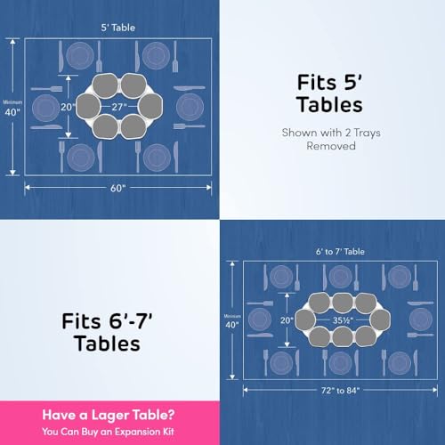 Light Gray- The Lazy Susan Revolution - The First Patented Lazy Susan Turntable Expandable for Rectangular & Oblong Tables - Kitchen & Dining Tables - Great Gift! Parties & Gatherings by The Lazy Susan Revolution - Image 5