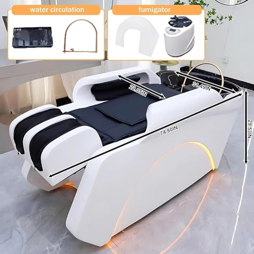 MegLob Head Spa Bed, Dexule Electric Massage Table, U-Shape Water Massage Shampoo Bed, Heavy Duty Head Care Shampoo Bed,Thai Massage Beauty Bed with Water Circulation, Hair Salon Equipment - Image 8