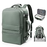 coofay Travel Backpack for Women Men Carry on Backpack for Travel Backpack Carry on Flight Approved Personal Item Travel Bag Mochila de Viaje Green