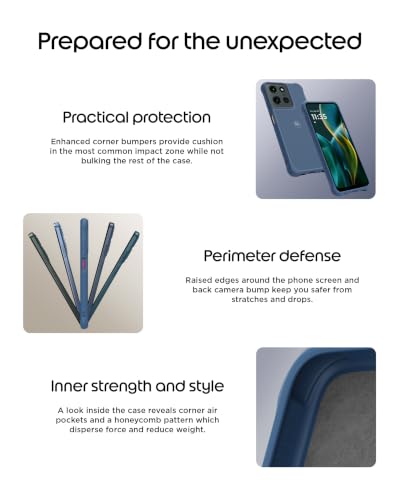 Image of Motorola Moto G (2025 /2026), G Play (2026) Rugged Protective Case Dusk Blue | Precision fit, Military Grade Shock Absorbing Cover for Enhanced Phone Grip, Drop Protection