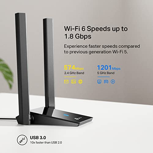 TP-Link WiFi 6 USB Adapter for Desktop PC - (Archer TX20U Plus) AX1800 Wireless Network Adapter with 2.4GHz, 5GHz, High Gain Dual Band 5dBi Antenna, WPA3, Supports Windows 11/10 by TP-Link - Image 3