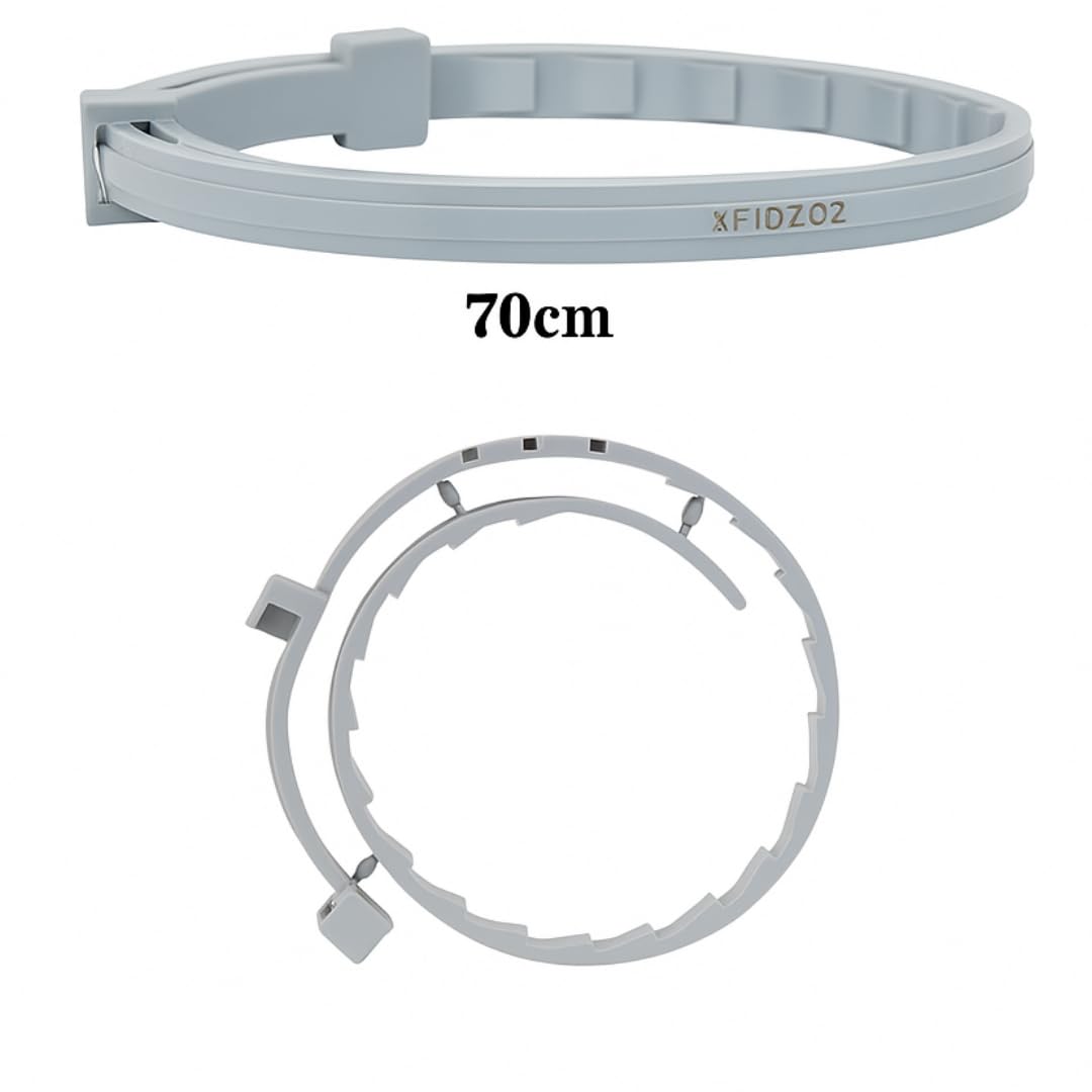 Collar Antiparasitario para Perros Grandes, Gris, 70 cm, Protección 7-8 Meses, Repele Pulgas, Garrapatas y Piojos